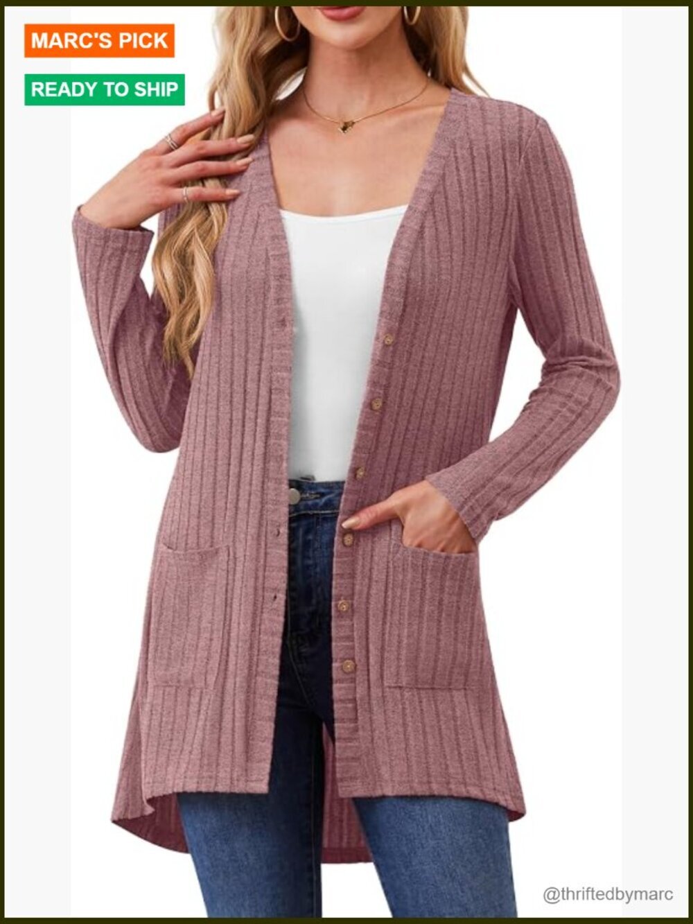 Lightweight Open Front Button Down Long Cardigan with Pockets